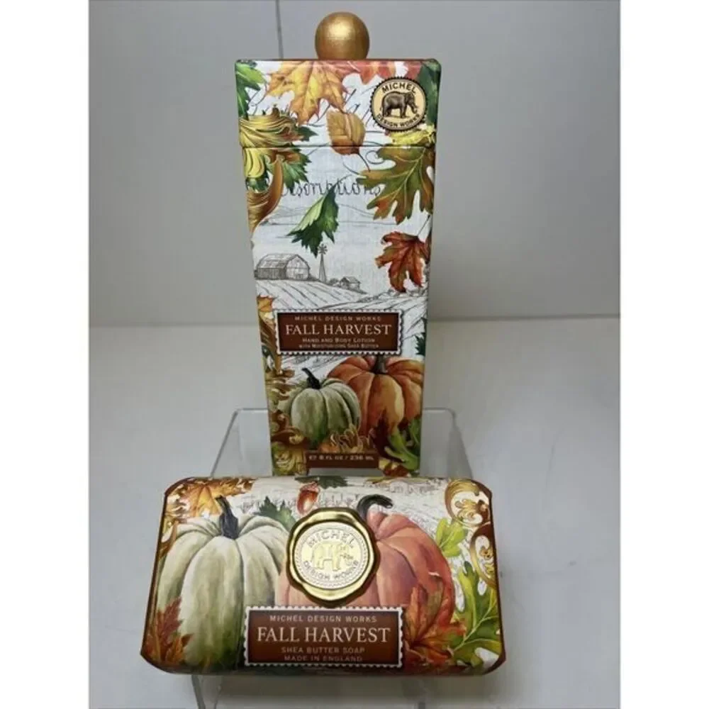 Michel Design Works Fall Harvest Hand and Body Lotion 8oz - Shea Butter Soap Set